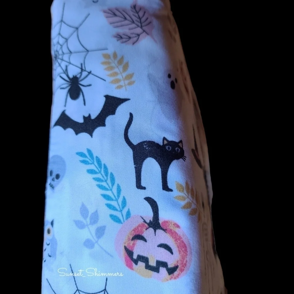 4pc CYNTHIA ROWLEY Pastel Halloween QUEEN Sheet Set Pumpkin Owl Cat Skull Ghost